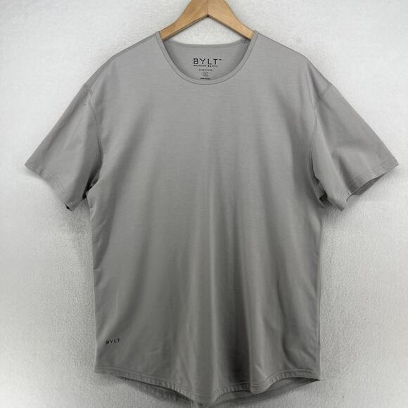 BYLT Shirt Mens XL Drop Cut Signature Premium Basics Athletic Short Sleeve Storm - Picture 1 of 14
